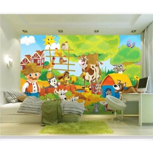 Beibehang senior wall paper fashion modern simple picture happy farm children room background papel de parede 3d wallpaper