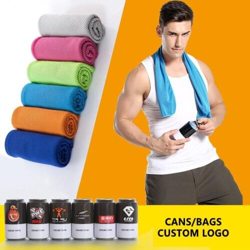 AHSNME 30x100cm 100% cold feeling quick-drying towel cold feeling towel new sports ice towel cans can be free Custom LOGO