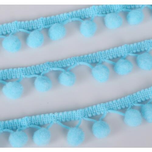 Pom Pom Trim 5Yards Turquoise MINI Pearl Pompom Fringe Ribbon Sewing Lace Knitted Fabric Handmade Craft Accessories