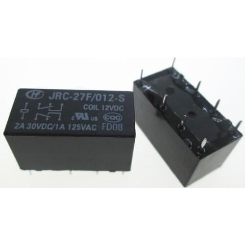 NEW relay HFD27/012-S 12VDC JRC-27F-012-S HFD27-012-S HFD27012S HFD27 JRC27F 012-S 12VDC DC12V 12V 1A 125VAC 8PIN