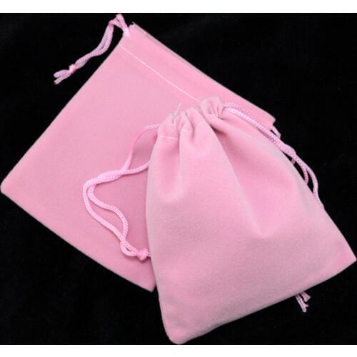 20pcs/Lot 9x12cm Pink Velvet Bag Small Party Wedding Decoration Gift Bag Cute Charms Jewelry Gift Packaging Bags Pouches