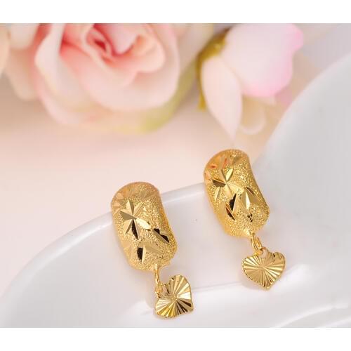 2 pairs Ethiopian/Nigeria/Kenya /Ghana Yellow Gold color Dubai Earrings Arab Middle Eastern Jewelry Mom Gifts