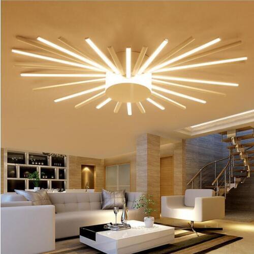 Modern minimalist round aluminum ceiling lamp post - modern led sunflower living room lights bedroom lights restaurant lamps