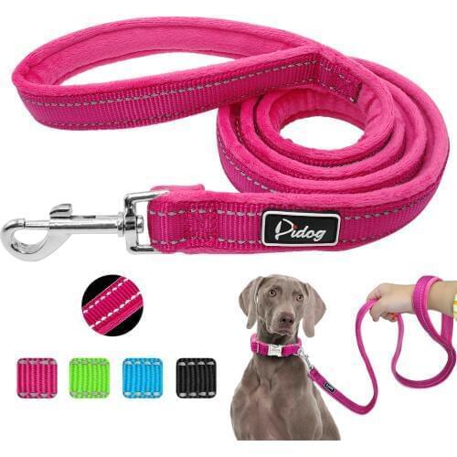 Soft Dog Leash Reflective Nylon Pitbull Running Walking Leads Strap for Small Medium Large Dogs Pet Puppy Rope Belt 120cm