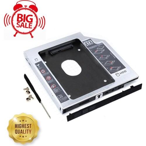 Universal Aluminum HDD Caddy 9.5 12.7mm SATA 3.0 Hard Disk Drive Box Optibay Enclosure 2.5 SSD For Laptop DVD-ROM