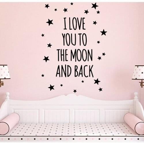 Custom I love you star Vinyl Self Adhesive Wallpaper Decor Living Room Bedroom Removable Home Party Decor Wallpaper