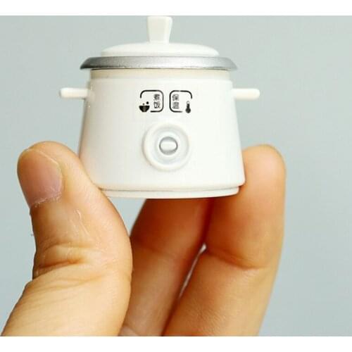 1: 8 1:12 Metal Crafts Dollhouse Cookware Model Miniature Rice Cooker Toys for Children Gift