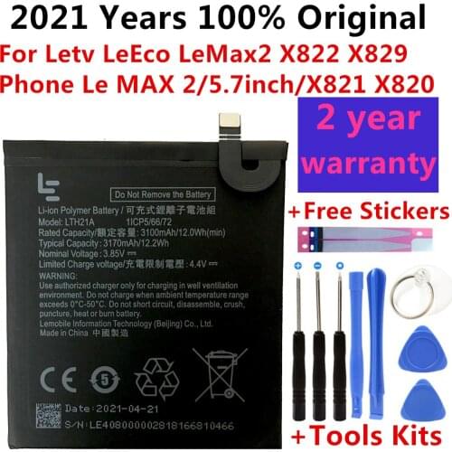 100% Original LTH21A 3100mAh For Letv Le Max 2 /5.7inch/ x821 X820 Battery Batterie Bateria Accumulator AKKU