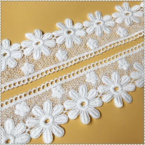 19yards 7cm Cotton embroidery Lace ribbon Handmade DIY material Garment needlework sewing accessories Clothing edge fabric 884