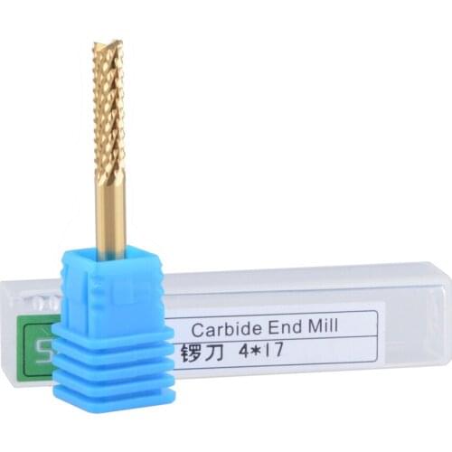 2pcs 4x17mm TiN Carbide Tungsten Corn Cutter cutting PCB milling bits end mill CNC router bits for Engraving machine