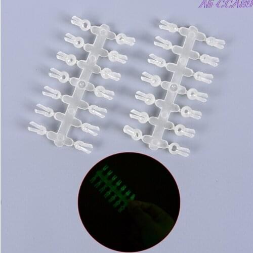 2pcs(card) Fishing glow stick Clip used on fishing rod feeder clip on the rod tip fluorescent light sticks light night float