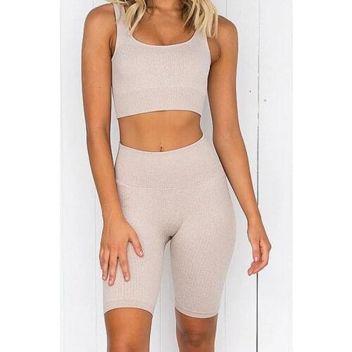 2pcs/set Yoga Sets Women Seamless Shorts High Waisted Sports Pants Outdoor Biker Leggings Women Sports Gym Set