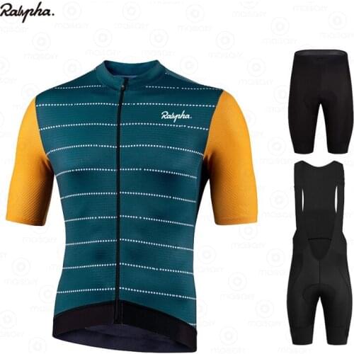 2021 Summer Comfortable Team Cycling Jersey Set Breathable Mountain Bike Raphaful Cycling Clothing Mens Racing Bicycle Clothes