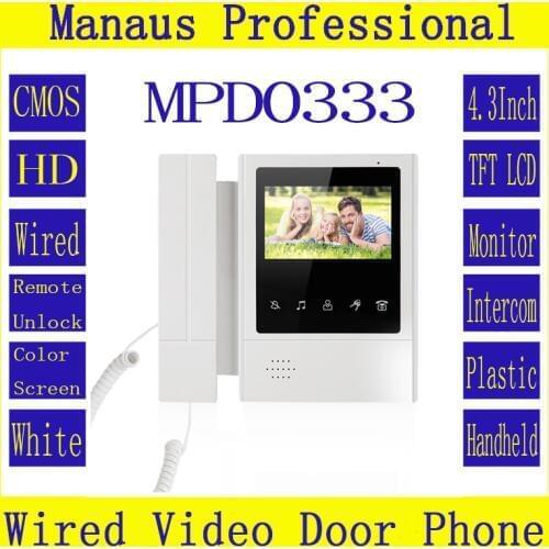 4.3 inch Digital Color TFT LCD Wired Video Doorbell High Quality Indoor Monitor ABS Plastic Shell Telephone Xinsilu Newest D0333