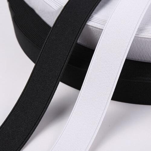 5M 1.3mm Thick White Black Elastic Bands Shoes Clothes Double-sided Rubber Band Waistband DIY Skirt Belt Sewing Tape Accessories