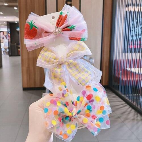 5 Pcs/Set Children Cute Colors Lace Cartoon Bow Flower Ornament Hair Clips Girls Lovely Hairpins Kids Sweet Hair Accessories