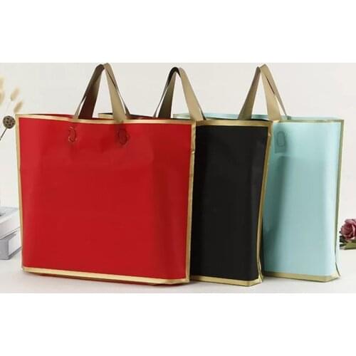 50Pcs/Pack Pajamas Packaging Bag Blank Plastic Tote Bag Frosted Gift Bags Large Clothing Shopping Bag with Handle