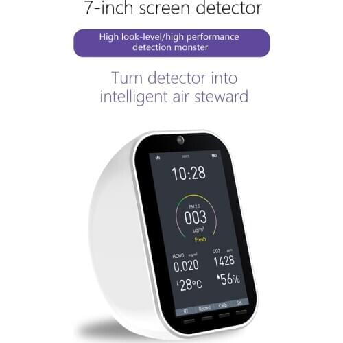 7 Inch Color Screen Carbon Dioxide CO2 Detector Professional Household PM2.5 Formaldehyde Analyzer Air Quality Monitor