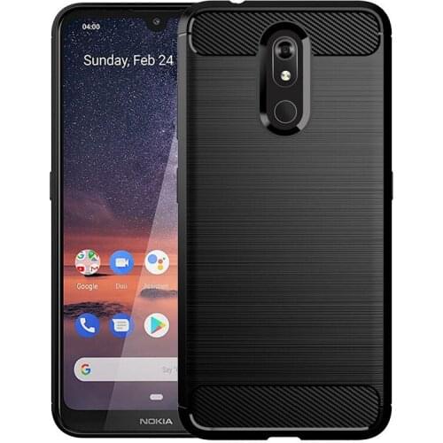 Shock Absorption Cover Soft TPU Anti Scratch Carbon Fiber Back Protective Case for Nokia 3.2/Nokia 2.2/Nokia 4.2/Nokia 6.2
