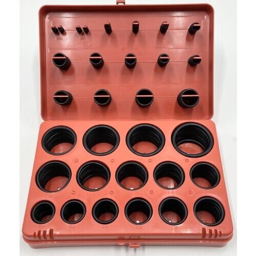 382 Piece AS568 Inch Nitrile O-Ring Assortment Kit Buna 70Duro Oring Box Set Rubber Seal ORing