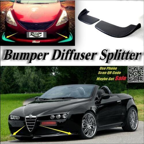 Car Splitter Diffuser Bumper Canard Lip For Alfa Romeo GTV / Spider AR Tuning Body Kit / Front Deflector Fin Chin Decline Body