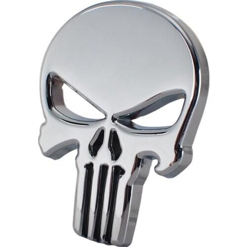 Car Styling The Punisher 3D Metal Skull Sticker Emblem Body Badge Accessories For Toyota corolla rav4 Yaris prius hilux avensis