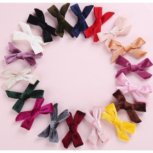 Velvet Handtied Bow Nylon Headband or Clip for Autumn and Winter, Schoolgirl Velvet Hair Accessories