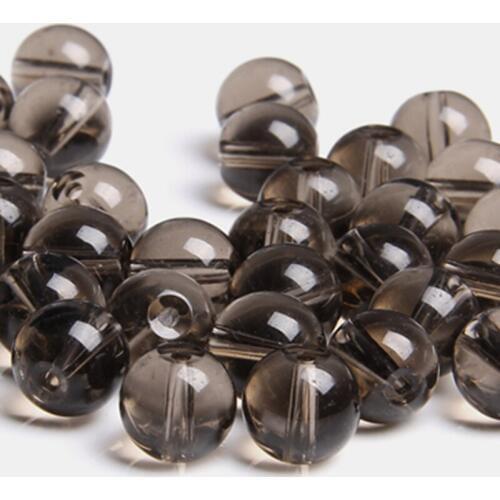 Natural Smoky crystal Quartz stone beads loose spacer round gray gem stone beads for jewelry making bracelet Accessories gifts