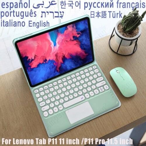 Keyboard Case For Lenovo Tab P11 Pro 11 11.5 Tab-J606F Tab-XJ706F Cover Russian Spanish Hebrew Korean Arabic Portuguese Keyboard