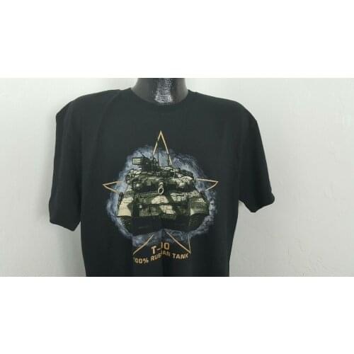 Black Men t-Shirt of the T-90 100 % Russian Tank troops Cotton Short sleeve Size S-3XL