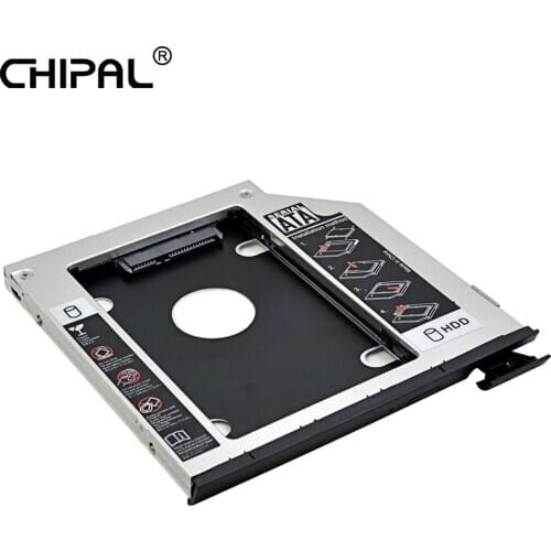 CHIPAL 2nd HDD Caddy 9.5MM SATA III Dual LED Ejector Customized for Dell Latitude E6440 E6540 and Precision M2800 DVD-ROM