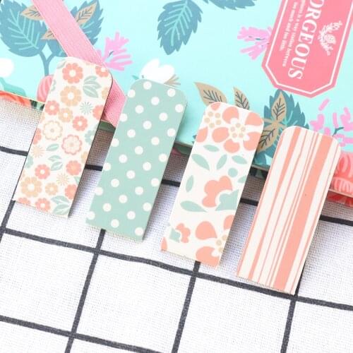 Domikee New candy Korean flower pattern school student magnetic bookmarks set for book gift stationery supplies 4pcs/lot