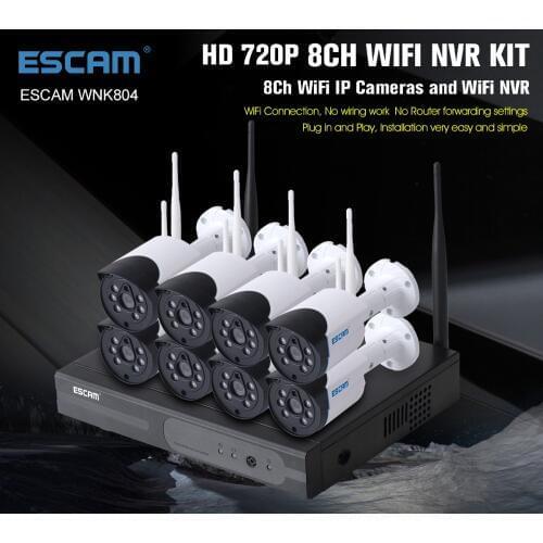 ESCAM WNK804 8ch 720P Wireless NVR kit Outdoor IR