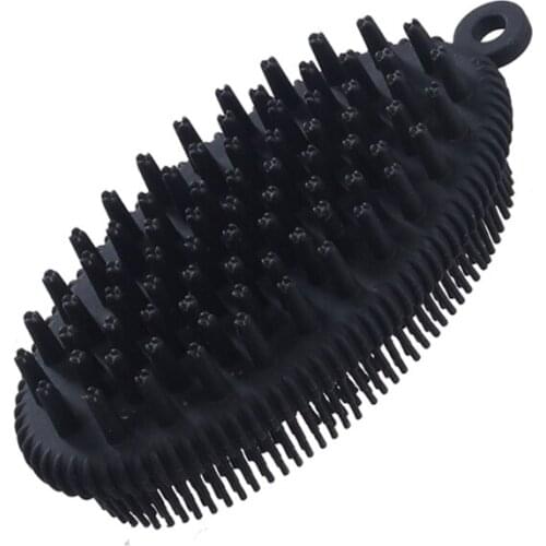 H7JB Silicone Hair Scalp Massager Shampoo Brush Double Sided Exfoliating Bath Body Scrubber Comb Washing Cleaning Scratcher Tool