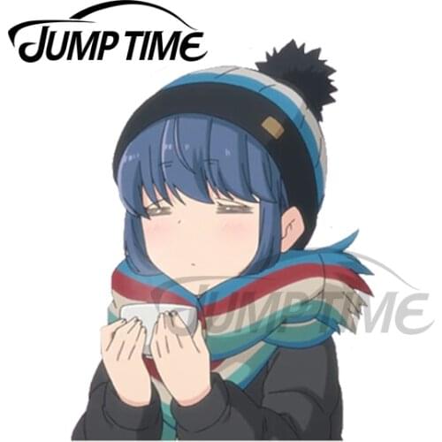 JumpTime 13 x 0cm For Yuru Camp Rin Peeking Car Stickers Vinyl JDM Bumper Trunk Graphics Windshield Bumper Windows Fine Decal