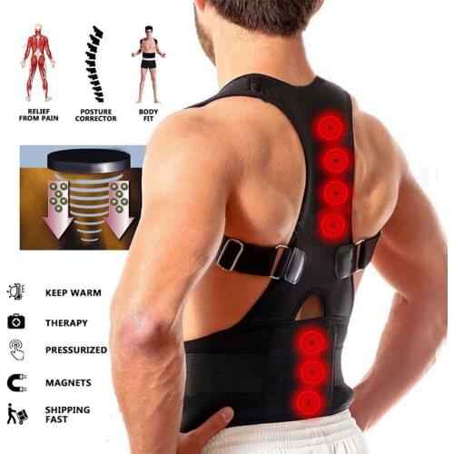 Back Posture Corrector Adjustable Magnetic Shoulder Corrective Therapy Corset Brace Belt Lumbar Support Straight