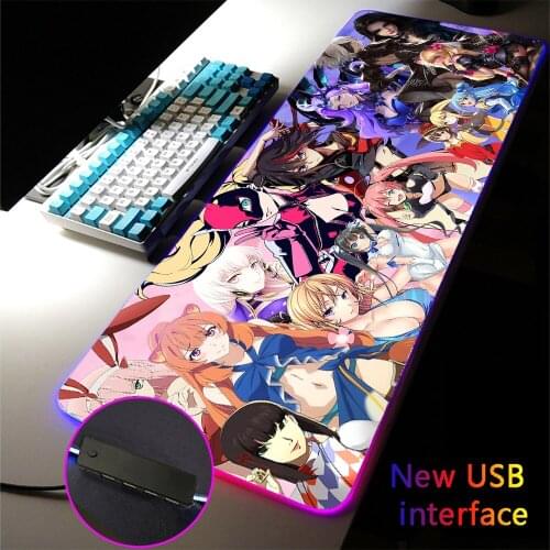 RGB Anime Mouse Pad Xxl Rubber Waterproof Notebook Mini Pc Large Gaming Accessory Pad LED Light Luminous Keyboard Desk mat