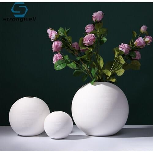 Strongwell Creative Flower Arrangement Art Vase Ceramic Ornament Home Decoration Accessories Wedding Decorations Vases Crafts