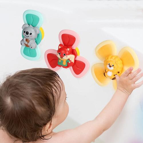 Hot Sell Baby Spinner Toy Cute Cartoon Suction Cup Spinner Toy Baby Bath Toys Spinner Toy With Suction Cup For Baby Rattle Toys