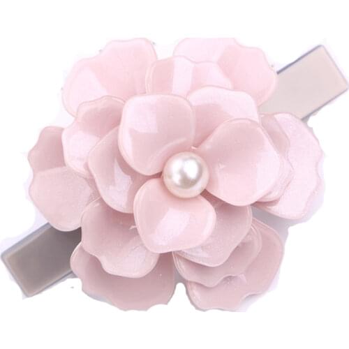 Fashion Hair Jewelry Camellia Hairpins Acetate Hair Barrette Ponytail Holders Hair Clip Flower Girls Accessaries for Women