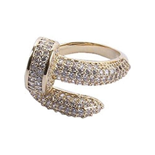 Fashion Jewelry Ring Charm Crystal Finger Rings For Women Lady Rhinestone Gold Color Finger Wedding Engagement Rings