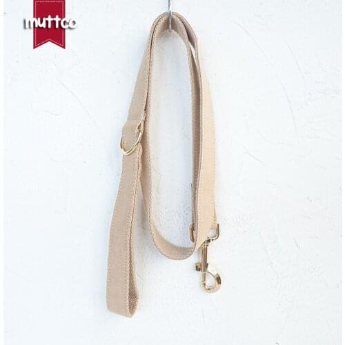 MUTTCO retailing self-design collar THE LADY handmade light brown 5 sizes poly satin and nylon dog leash UDC027J