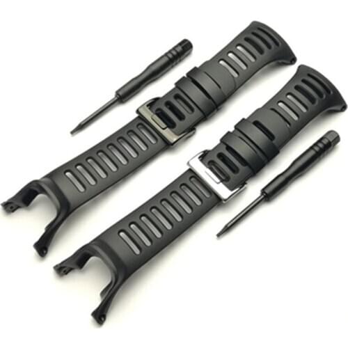 Soft Rubber Wristwatch Bands for SUUNTO Ambit1 Ambit2 Ambit3 Black Replace Quick Release Strap