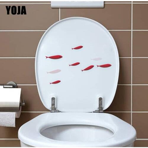 YOJA 23.3*13.9CM A Flock Of Small Fish Wall Sticker Toilet Decal Living Room Home Decor T3-0757