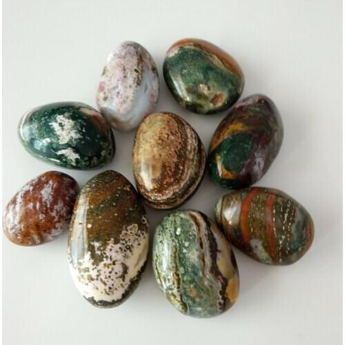 Natural Colorful Ocean Jasper quartz crystal Palm stone healing crystals polished stone