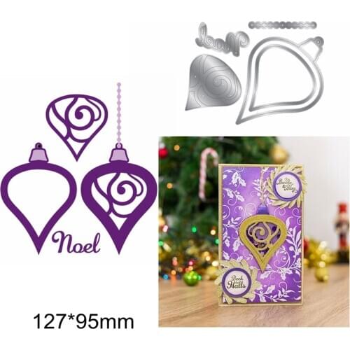 Noel Words Alphabet Letter Christmas Lace Pendant Hollowed Frame Metal Cutting Dies Decorate Cards Album Photos Scrapbook Craft