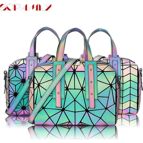 New Arrivals Luminous Handbag Bags Women High Quality Geometric Boston Shoulder Bag Hand Bag For Ladies Messenger Bags 2020