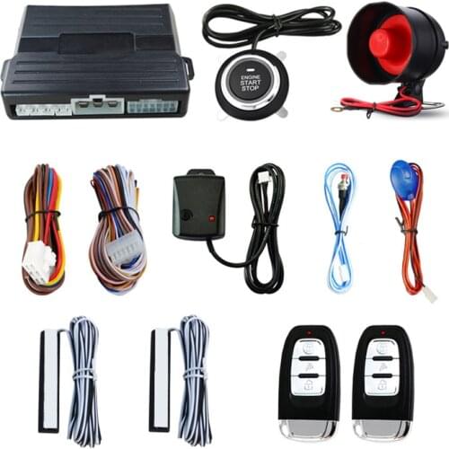 One Start Stop engine button Car Alarm Passive PKE Keyless entry Remote autostart Auto Central Lock system 12v car accessories