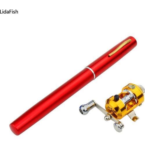 Outdoor Portable Telescopic Mini Fishing Rod Pole Folded Light weight Reel Wheel Fishing Rod Pen Tackle Pesca