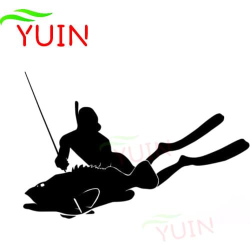 Spearfishing Spear FISH Fishing Diver Fun Car Sticker PVC Decoration Accessories High-quality Waterproof Cover Scratch Decal